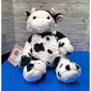 Huggable Plushie White/Black Cow Massager W/Relaxing Vibration Gift New With Tag